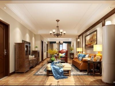 青橙紫苑150㎡美式风格装修案例