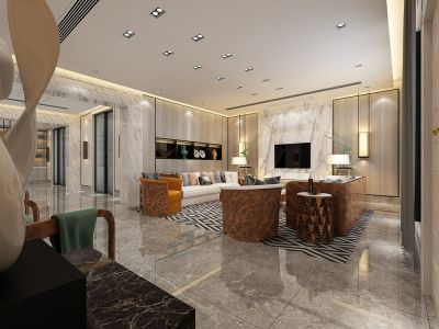 华西村别墅380㎡现代风格别墅装修案例