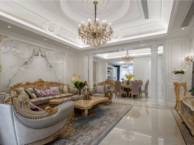 华润置地誉澜山156平米欧式风格三居室装修案例