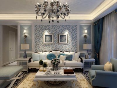 碧海明珠花园北区120平美式风格三居室装修案例