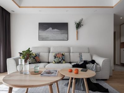 中央花园112平米日式简约三居室装修案例