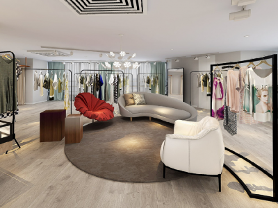 65平米现代简约服装店设计案例