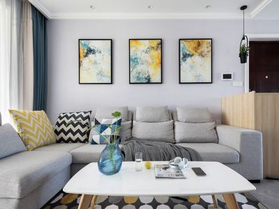 鸿景名苑110平现代简约三居室装修案例