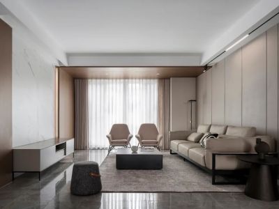 颐景名苑105平米现代简约三居室装修案例