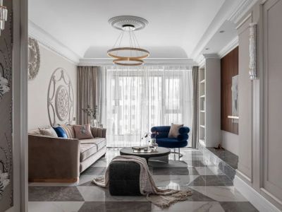 颐景名苑132㎡欧式轻奢三居室装修案例