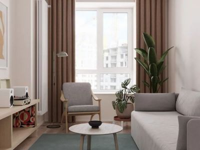 中央花园80平米现代简约二居室装修案例