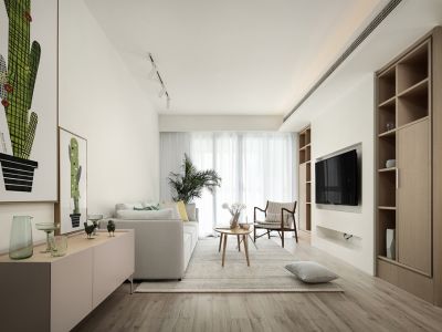 绿都塞纳春天北欧风格91平米三室两厅装修案例