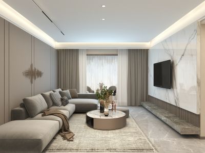 君河湾160平米现代轻奢风格三室两厅装修案例