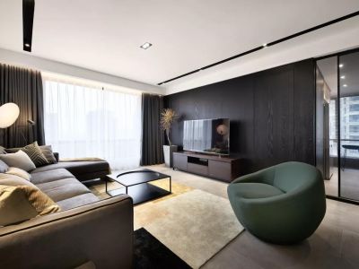 亚澜湾135平后现代三居装修案例