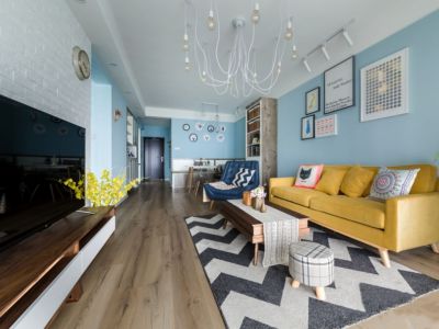 伟业西城国际95平混搭三居装修案例