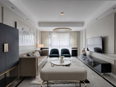 山湖海上城混搭风格133平米四室两厅装修案例