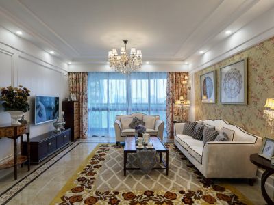 国际新城田园风格130平米三室两厅装修案例