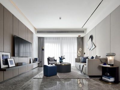 遨游山水园三期118平现代风三居装修案例