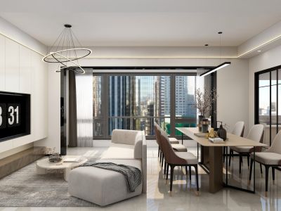 泸州恒大城120㎡三居室现代风格装修案例