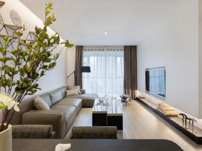 三木公园里现代风格89平米二居室装修案例