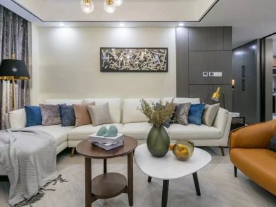 万科·城市之光轻奢风格130平米三居室装修案例