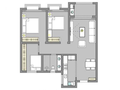 设计案例 / 奥泽·幸福里104㎡现代简约风格设计