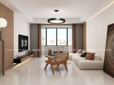 港湾新城160㎡原木简约风四居室装修案例