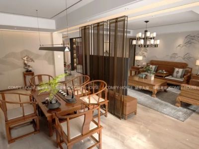 毛胡同170㎡中式风格四居室装修案例