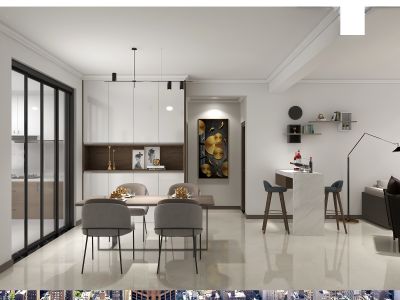 理想小镇130㎡现代简约三居室装修案例