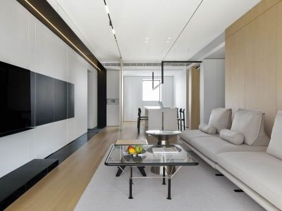 东江明珠112平现代风三居装修案例