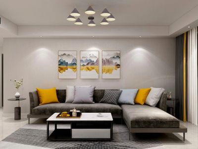 香颂湾135平米现代简约三居装修案例