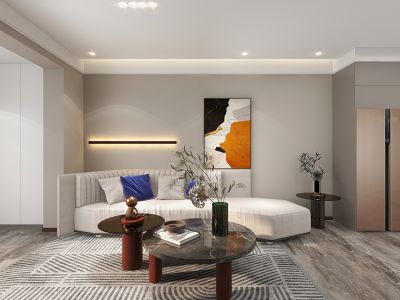 蓝光御珑府97平方现代简约风格两室两厅装修案例