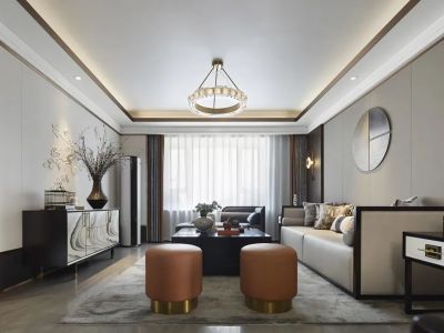 国泰海韵华府129平米新中式三居装修案例