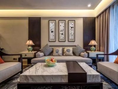 怡海翠庭125平米新中式三居室装修案例