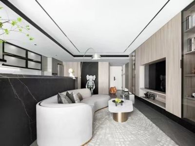 大都锦城现代轻奢风格95平米三居室装修案例