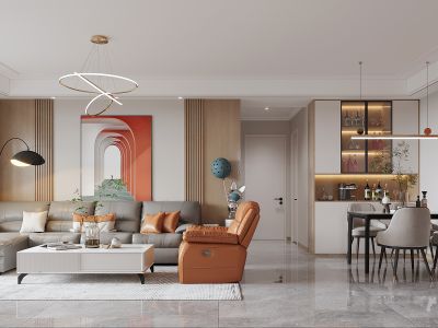 枫叶国际140平轻奢风三室两厅装修案例