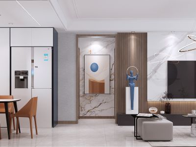 中央华鼎都会130平轻奢风三居装修案例