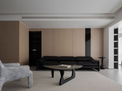 朝南维港半岛125平极简风格三居室装修案例