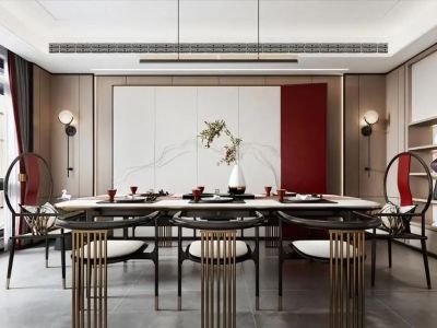 恒大翡翠华庭114平新中式三居室装修案例