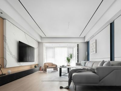 华发九龙湾115平现代风格三居室装修案例