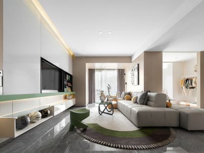 鲁能泰山七105㎡二居室现代风格装修案例