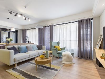 天鸿君邑128平米北欧风格三室两厅装修案例