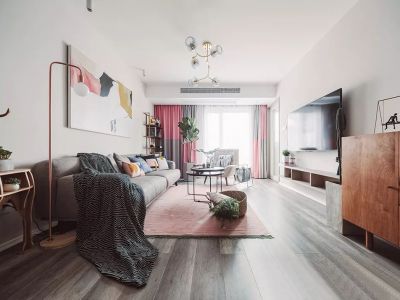 绿都小区91平米北欧三居装修案例