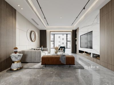 美的公园天下147平四居室现代风格装修案例