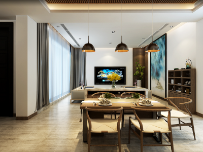 华润仰山320平现代简约偏中式装修案例