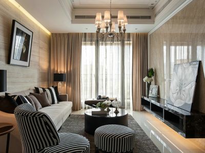 金地海南自在城108平米奢华风格三室两厅装修案例