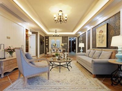 大华锦绣海岸115平米混搭风格三室两厅装修案例