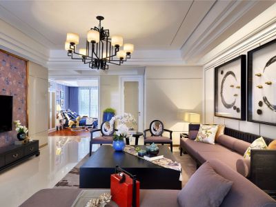 金地海南自在城108平米中式风格三室两厅装修案例