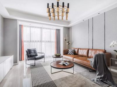 绿地观堂101平现代简约三居装修案例