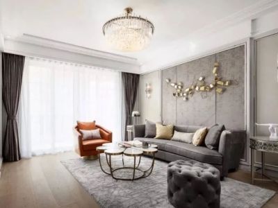 仁恒海和院文澜花园139平米现代美式三居装修案例