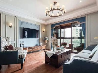 龙湖·海河砚熙台111平米美式三居室装修案例