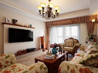 文德花园96平米田园三居装修案例