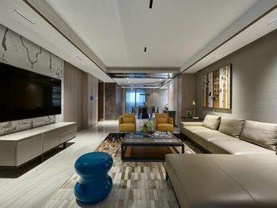 龙湖九里晴川169平四居室现代风格装修案例