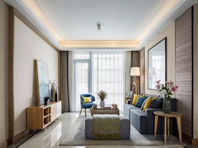 天鸿公园大道117平三居室新中式装修案例