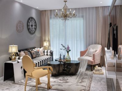 前城滨海花园86平轻奢风格二居室装修案例